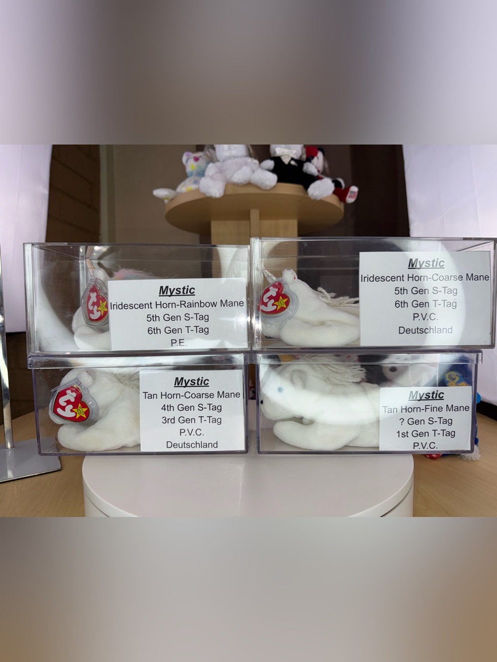 🦄 4-Piece Mystic Unicorn Master Bundle - Tan/Iridescent Horns, PVC, Rare Tags